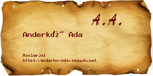 Anderkó Ada névjegykártya